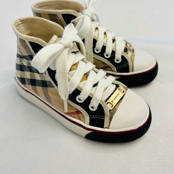 Burberry Unisex Check high top sneakers-100% Authentic BURBERRY - Picture 6 of 16